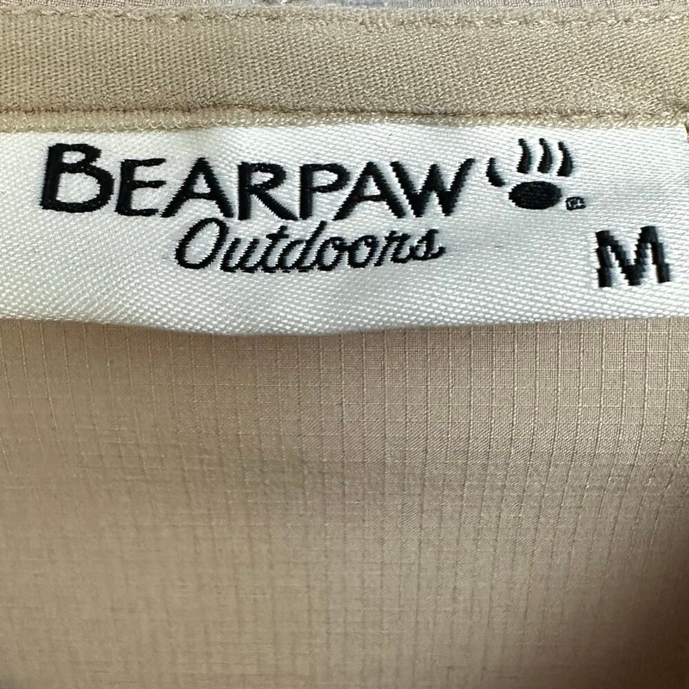 BearPaw Outdoor Tan Lightweight Hooded Windbreaker 1/2 Zip Medium Spring - Picture 6 of 8